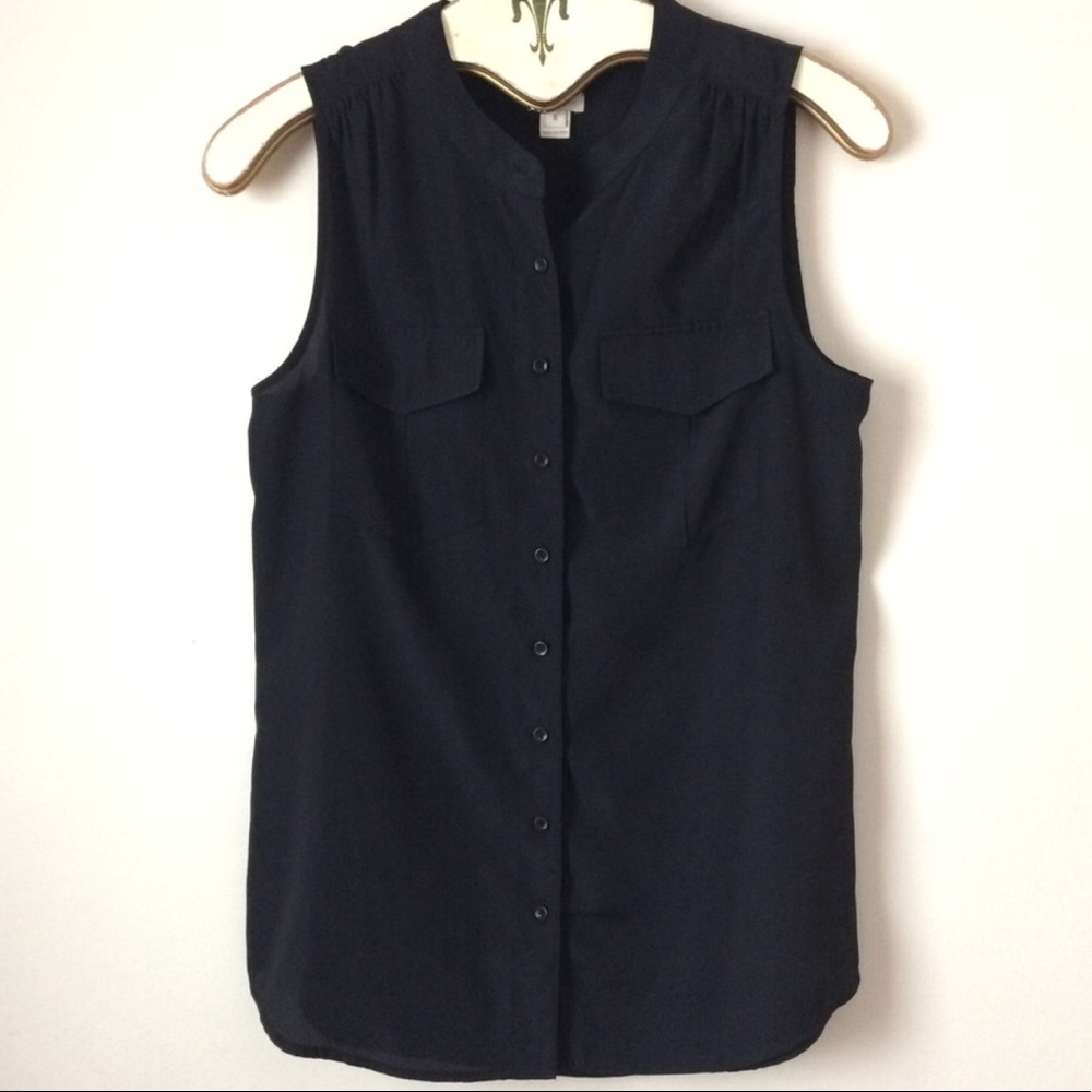 J. Crew Draped sleeveless Pocket button-down tank0 - Picture 4 of 6